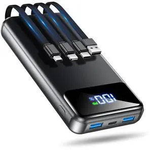 _Mega Brand Portable Charger Power Bank 50000mAh Battery Pack, 22.5W Fast Charging PowerBank with Built in Cables,Travel Camping Essential USB-C iPhone Samsung Pixel Android iPad