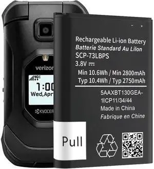 _Mega Brand SCP-73LBPS Battery,High Capacity Battery for Kyocera DuraXV Extreme E4810 Verizon Flip Phone Battery Replacement 2800mAh 3.8V/10.6Wh