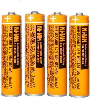 _Mega Brand 4 Pack NI-MH Rechargeable AAA Batteries 1.2V 550mAh HHR-55AAABU AAA Battery for Panasonic Cordless Phones