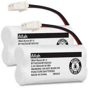_Mega Brand BT162342 BT262342 Cordless Phone Batteries Compatible with BT183342 BT283342 BT166342 BT266342 VTech CS6114 CS6419 CS6719 AT&T EL52300 CL80111 Handset Telephone (Pack of 2)