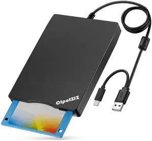 _Mega Brand Floppy Disk Reader USB C External 3.5 inch 1.44 MB Floppy Disc Reader Dual USB Type A/C Floppy Disk Drive/Player/Converter Compatible with Windows 11/10/8/7/XP, Not Compatible with MAC