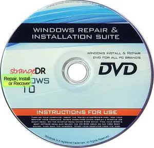 _Mega Brand Reinstall DVD Compatible with all Versions of Win 10 for 32/64 bit systems, Recover- Restore- Repair Boot Disc. Install to Factory Defaults and Fix PC Instantly, so Easy!