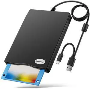 _Mega Brand Floppy Disk Reader, 3.5 inch External USB Floppy Disk Drive Not Compatible with Mac, Compatible with Windows 11/10/10 Pro/8/7/2000/XP, Black