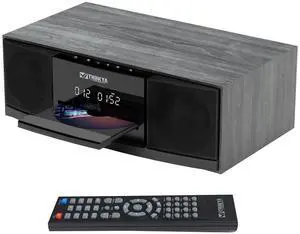 _Mega Brand Vintage Bluetooth Stereo System for Home, THINKYA 30W RMS Micro HiFi Systems CD Player Dual 3 Bass with Bluetooth Audio Streaming, FM Radio, USB Port, Aux-in, Earphone Port