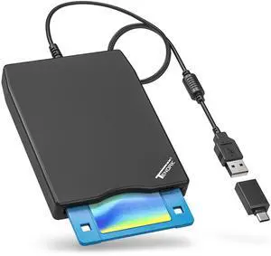 _Mega Brand USB Floppy Disk Drive, Floppy Disk Reader 3.5 inch Portable USB External 1.44MB FDD Diskette Drive for Windows 11/10/8/7/2000/XP/Vista PC Laptop, Plug and Play (Black)