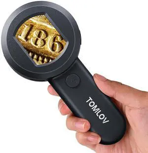 _Mega Brand P10 Microscope for Adults Kids,Handheld Coin Magnifier with Light for Error Coins,Portable Trichome Magnifying Glass 100X,Collector Pocket Jewelers Loupe,Digital Microscope with 2" Screen