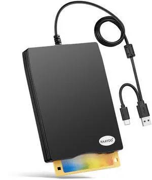_Mega Brand Floppy Disk Reader, Dual USB Type A/C Floppy Disk Drive/Player/Converter, External 3.5 inch 1.44 MB Floppy Disc Reader for Windows 11/10/8/7/XP/2000 PC Laptop and Desktop