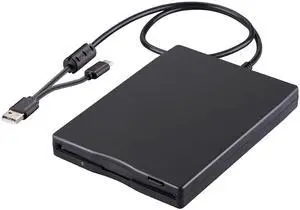 _Mega Brand Floppy Disk Reader, 3.5 inch External USB & Type-C 1.44MB FDD Floppy Disk Drive for Windows 11/10/8/7/2000/XP, Vista, PC, Laptop and Desktop, Plug and Play, Black