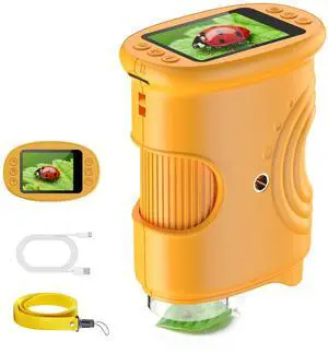 _Mega Brand 1000X Handheld Digital Microscope for Kids: Pocket Microscope with 2.0" IPS Screen - STEM Toys Birthday Gifts for Girls Boys - Portable Edu Science Kits Toddler Age 3-6 6-12