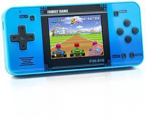 _Mega Brand Handheld Game for Kids -Preloaded 220 Retro Video Games, Portable Gaming Player with Rechargeable Battery 3.0" LCD Screen, Mini Arcade Electronic Toy Gifts for Boys Girls (Blue)