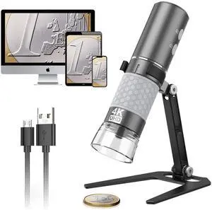 _Mega Brand 4K HD Wi-Fi Wireless Digital Microscope Camera Magnifier, Compatible for iPhone, iPad, Android Phones and PC