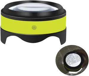 _Mega Brand Magnifier, Rechargeable 3X-5X Desktop Magnifying Glass, Large View Area Adjustable LED Lights, Ideal for Reading, Blueprints, Hobbies-Carrying Case Included