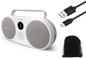 _Mega Brand P3 Music Player  Powerful Retro Portable Bluetooth Speaker with Big Sound, Rechargeable Battery, Dual Stereo Pairing, 3.5mm Aux Input, FM Radio, W/Pouch and Extra Charging Cable (Gray)