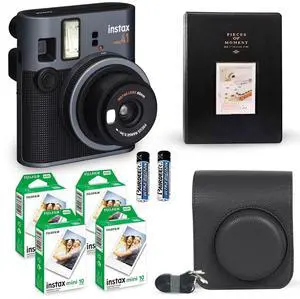 _Mega Brand Instax Mini 41 Instant Camera Vintage Black. + _Mega Bran Value Pack (40 Sheets) + Shutter Accessories Bundle, Includes Vintage Style Compatible Carrying Case, Black Photo Album 64 Pockets