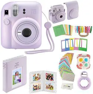 _Mega Brand Instax Mini 12 Instant Camera with Case, Decoration Stickers, Frames, Photo Album and More Accessory kit (Lilac Purple)
