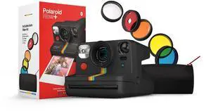 _Mega Brand Now+ Black (9061) - Bluetooth Connected I-Type Instant Film Camera with Bonus Lens Filter Set