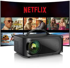_Mega Brand [1200 ANSI/Auto Focus/Built-in APPs] Outdoor-Projector-4K with Wifi6 and Bluetooth, Smart TV OS & DoIby, Portable Projector with Netflix/PrimeVideo,1080P Proyector with 300''Display