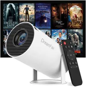 _Mega Brand Mini Projector with WIFI and Bluetooth, 4K 1080P Support Portable Projector, Android 11, 200 ANSI, Auto Keystone Correction, 40"-130" Screen Video Projector for Laptop/PC/Smartphone