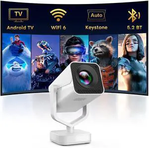 _Mega BrandBuilt in AppsMini Smart Projector with WiFi and Bluetooth,270° Adjustable Movie Projector,1080P Support Portable Projector for Phone,Android System,Electric Focus,Auto Keystone,50% Zoom