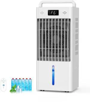 _Mega Brand Portable Windowless Air Conditioners, 3-IN-1 Swamp Cooler, Evaporative Air Cooler, 6 Speeds & 3 Modes, 3-Gal Water Tank for Cooling, 20 FT/S Remote Control, Portable Air Cooler for Indoors
