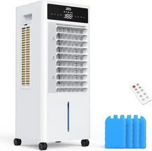 _Mega Brand 3-IN-1 Portable Evaporative Air Cooler with Remote, 12H Timer, 4 Ice Pack, 2.4Gal Tank, 4 Mode & 3 Speed, Mist Function, Swamp Cooler Cooling Fan for Bedroom Home Office