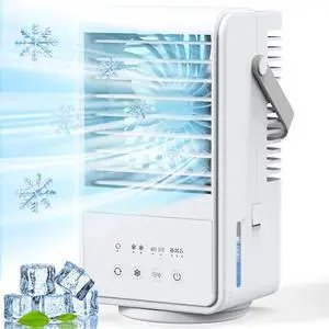 _Mega Brand Portable Air Conditioners,4 in 1 Portable AC unit with 3 Speeds 2 Mist,90°Oscillating Cooling Fan with Timer 7 Color Night,Air Conditioner Portable,6.54×7.32×11.97 inches Air Cooler