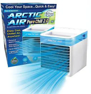 _Mega Brand Pure Chill 2.0 Evaporative Air Cooler by Ontel - Powerful, Quiet, Lightweight and Portable Space Cooler with Hydro-Chill Technology For Bedroom, Office, Living Room & More,Blue