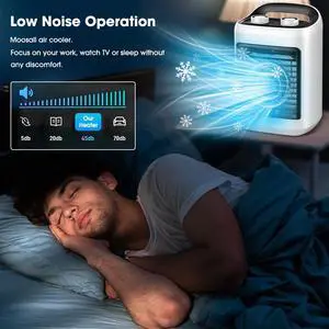 _Mega Brand Portable Air Conditioners, Personal Evaporative Air Cooler with 6 Wind Speeds Small Air Conditioner Fan, Desktop Cooling Fan for Room, Office, Bedroom, Camping