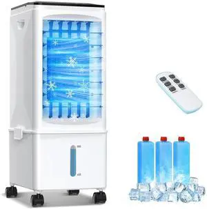 _Mega Brand 3-IN-1 Evaporative Air Cooler, 2.5 Gal Fast Cooling Portable AC Unit w/Remote & Timer, 3 Speed Quiet Swamp Cooler, Windowless Air Conditioner Fan for Room Office Garage