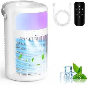 _Mega Brand Portable Air Conditioner,2025 Upgraded 4-IN-1 Ultra-Quiet Design Portable AC Unit with 2 Cool Mist & Speeds1500ml Remote Control Air Conditioner Evaporative for Home,Office,Bedroom,Camping