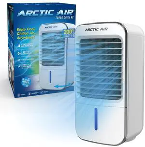 _Mega Brand Turbo Chill XL Evaporative Air Cooler, Lightweight & Whisper Quiet, 3-Speed Cooling Fan with Mist Control, Oscillating & Adjustable Grill, Quick View Water Level