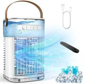 _Mega Brand Portable Air Conditioners w/Remote,USB Charging,Mini Air Conditioner,1200ML Water Tank,2 Ice Boxes &2 Sprays,7H Smart Timer,Evaporative Air Cooler With 3Speeds,Desktop Fan For HomeOutdoors