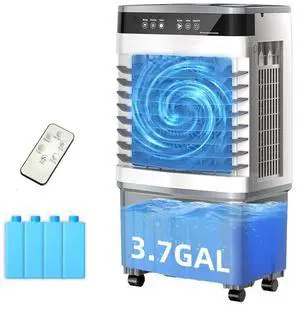 _Mega Brand Portable Air Conditioner Cooling Fan with 12H Timer,3.7 Gal Water Tank, 1500~3000CFM Evaporative Air Cooler,Smart Remote,Swamp Cooler Air Conditioner for Room Bedroom Garage Patio