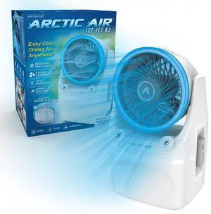 _Mega Brand Ice Jet X3 Portable Air Cooler,Dual Mist Modes, Up to 8-Hour Cooling Time, 3-Speed Portable Cooler with Adjustable Airflow, USB C, LED Mood Light, Lightweight, Great for Home & Travel