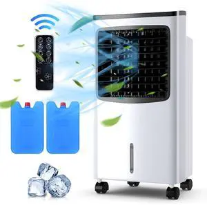 _Mega Brand Evaporative Air Cooler, 3-in-1 Swamp Cooler with Remote Control, 3-Mode, 3-Speed and 7.5H Timer Function, Portable Air Cooling Fan for Room Bedroom Home Office