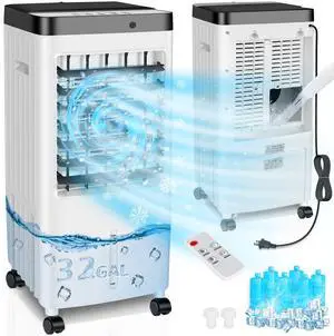 _Mega Brand Evaporative Air Cooler with Enlarge Water Tank,Swamp Cooler Air Conditioner with Timer,3 Speeds,80° Oscillation,20H Air Cooler for Room Office Kitchen Bedroom Garage(Include 6 Ice Packs) _Mega Brand Evaporative Air Cooler with Enlarge Water Tank,Swamp Cooler Air Conditioner with Timer,3 Speeds,80° Oscillation,20H Air Cooler for Room Office Kitchen Bedroom Garage(Include 6 Ice Packs)