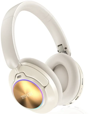 Noise Cancelling Over Ear Wireless Bluetooth Headphones with Microphone, 65h Playtime, Clear Calls, Comfort Fit for Travel (Beige) Noise Cancelling Over Ear Wireless Bluetooth Headphones with Microphone, 65h Playtime, Clear Calls, Comfort Fit for Travel (Beige)