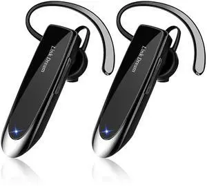 _Mega Brand Bluetooth Earpiece for Cell Phone Hands Free Wireless Headset Noise Cancelling Mic 24Hrs Talking 1440Hrs Standby Compatible with iPhone Android for Driver Trucker (2 Pack)