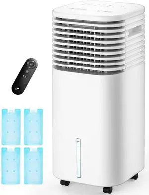 _Mega Brand 4-IN-1 Portable Air Conditioners,Evaporative Air Cooler w/4 Modes&3 Speeds,15H Timer for Smart Auto-off,2-Gal Tank for 20H Cooling,17FT Remote,No Hose Needed,120°Oscillating Swamp Cooler