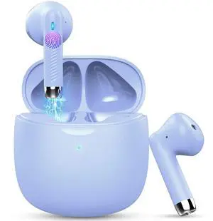 _Mega Brand Wireless Earbuds, Bluetooth 5.3 Headphones in Ear with Noise Cancelling Mic,Earbuds Stereo Bass,IP7 Waterproof Sports Earphones,32H Playtime USB C Charging Ear Buds Purple for Android iOS