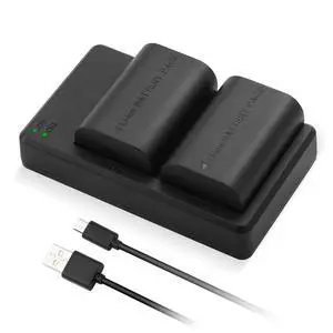 _Mega Brand LP-E6 LP E6N Battery 2 Packs 2600mAh Replacement Li-ion Batteries and Rapid Dual Charger for E 5D Mark II, III, IV,5DSR,60D,70D,80D,6D,6D Mark II,7D,7D Mark II Cameras