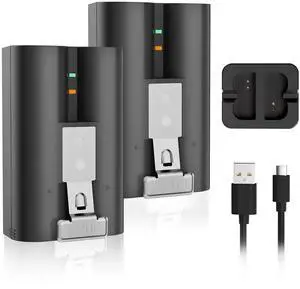 _Mega Brand 2-Pack 6040mAh Replacement for Ring Doorbell Battery with Charger Station, Compatible with Ring Video Doorbell 2/3/4/3plus, Stick Up Cam, Spotlight Cam