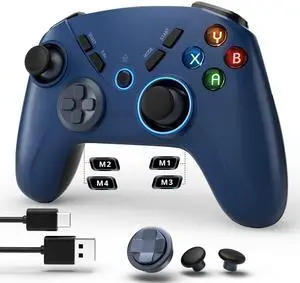 _Mega Brand Multi-Platform PC Wireless Controller, Bluetooth Gaming Controller, Compatible with Windows, iPad, Steam, Luna,and Smart TV,with Double Shock,Macro Keys,Turbo Button,LED Backlight