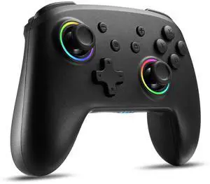 _Mega Brand Switch Controller, Switch Controller Compatible with Switch/Switch Lite, Wireless Gamepad with 7 LED Colors/Motion Control/Dual Vibration/Turbo