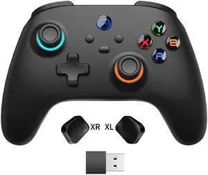 _Mega Brand Wireless PC Gaming Controller for Switch 2 Pro/Steam Deck Controller with Paddles, Game Control with Hall Effect Joysticks & 2.4G Dongle, Black Bluetooth Gamepad for Windows/Android/iPhone