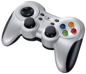 _Mega Brand F710 Wireless Gamepad, 2.4 GHz Wireless with USB Nano-Receiver, Controller Dual Vibration Feedback, 4 Switch D-Pad, PC - Grey/Black