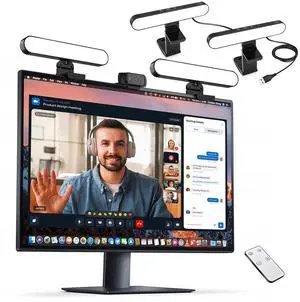 _Mega Brand Dual-lamp Video Conference Lighting, LED Streaming Light with Remote and Touch Control, Zoom Lighting for Computer,Webcam Laptop Monitor Ring Light for Video Calls/Meetings/Video Recording
