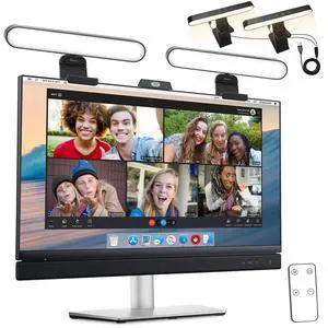 _Mega Brand Video Conference Lighting, Webcam Monitor Light Bar with Touch and Remote Control, LED Laptop Light for Video Conferencing with Adjustable Brightness and Color Settings, Double Kit