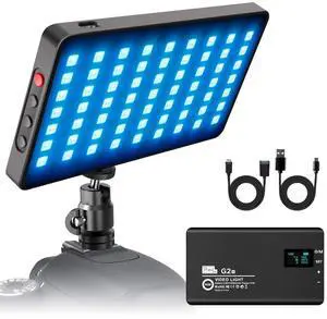 _Mega Brand RGB Camera Light, Video Light with Built-in 4000mAh Rechargeable Battery 2500k-8500k/10 Simulation Light Effect/TLCI 97+/ Aluminum Alloy Body Light for Photography