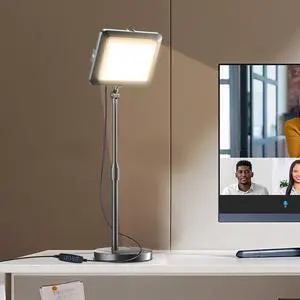 _Mega Brand Video Conference Light for Computer, Soft Zoom Lighting for Laptop Webcam Home Office, Dimmable Desk Ring Lamp with Stand for Video Calls, Meeting, Conferencing, Streaming